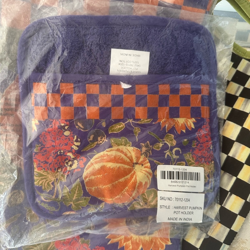 MacKenzie-Childs Purple and Orange Pot Holder